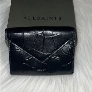All Saints Black Textured Women's Wallet